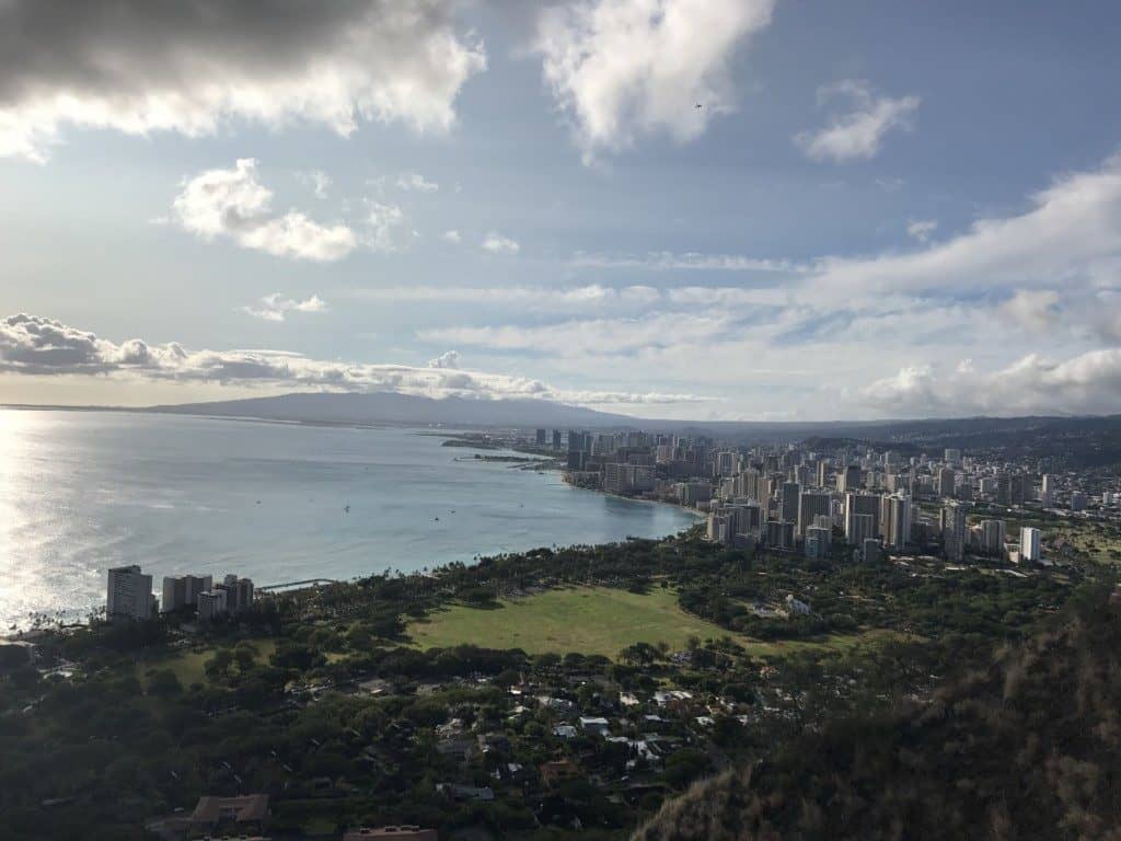 The view of Waikiki from Diamond Head